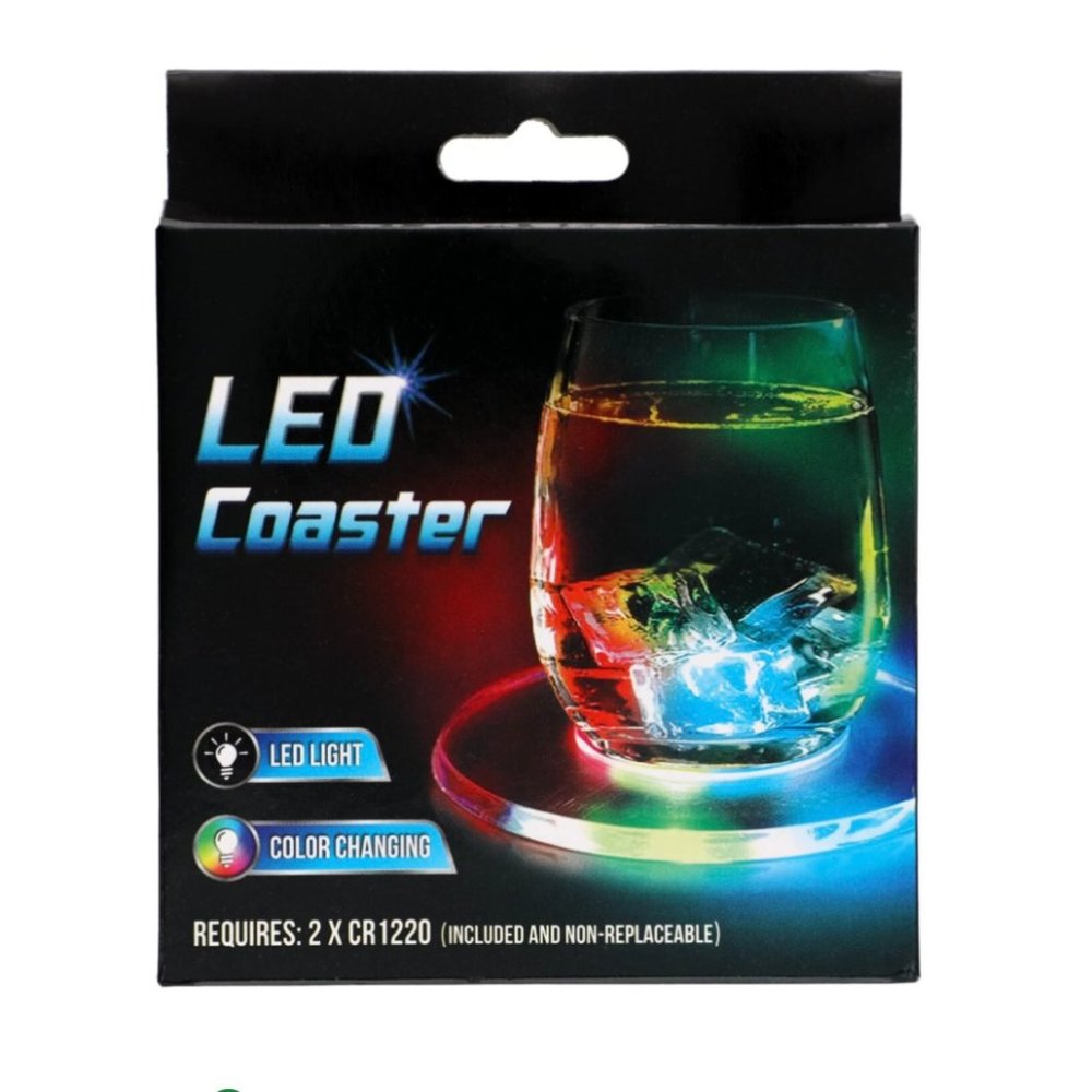 NIB! LED Coaster 3 Different Modes Battery Included So Cool!! EDM Anyone?!